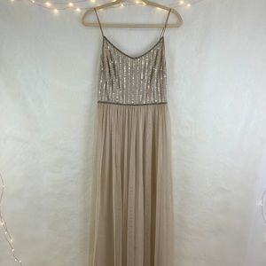 Adrianna Papell Size 6, Beaded and Tulle